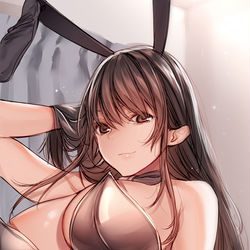 This is a pixiv picture whose title is 「Bunny＆Trick」.