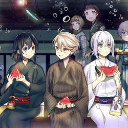 This is a pixiv picture whose title is 活撃本丸 夏を偲ぶ.