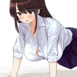 This is a pixiv picture whose title is 腕立て伏せ女子高生.