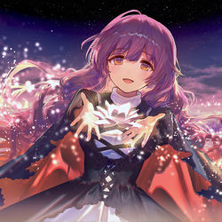 This is a pixiv picture whose title is 夕日に咲く花.