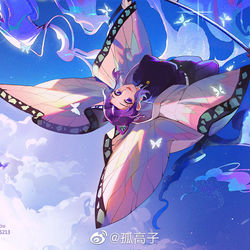 This is a pixiv picture whose title is 【鬼滅の刃】胡蝶忍/飛ぶ/落ちる.