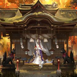 This is a pixiv picture whose title is 稻荷神 阴阳师同人.