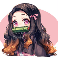 This is a pixiv picture whose title is chibi nezuko.