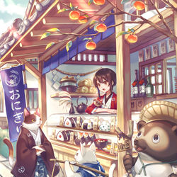 This is a pixiv picture whose title is おにぎり屋.