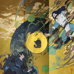 This is a pixiv picture whose title is 羅小黑賀圖.