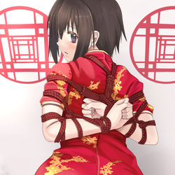 This is a pixiv picture whose title is 拘束娘（チャイナドレス）.