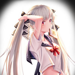This is a pixiv picture whose title is 可畏(水手服版（๑ `▽´๑)۶).