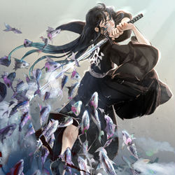 This is a pixiv picture whose title is 霞柱.