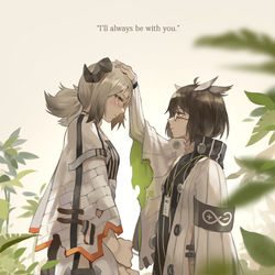 This is a pixiv picture whose title is Ifrit×Silence.