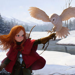 This is a pixiv picture whose title is Hunting in the snow  [Patreon].