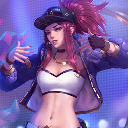 This is a pixiv picture whose title is K/DA Akali.