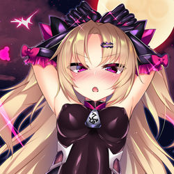 This is a pixiv picture whose title is 絶対に負けたりしない金髪美少女吸血鬼対魔忍.