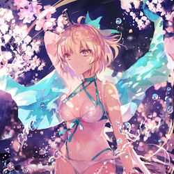 This is a pixiv picture whose title is 沖田さん水着.