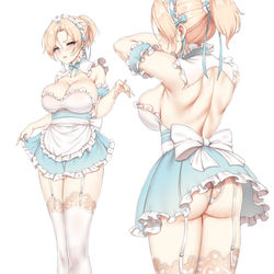 This is a pixiv picture whose title is 蓮美 メイド.