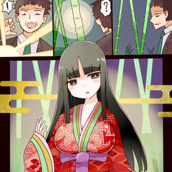 This is a pixiv picture whose title is おっさん→かぐや姫TS.