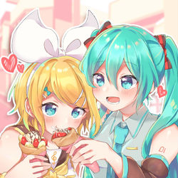 This is a pixiv picture whose title is 食べ歩き.