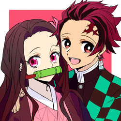 This is a pixiv picture whose title is 竈門兄妹.