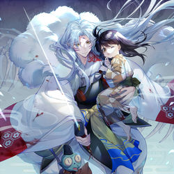 This is a pixiv picture whose title is 殺生丸とりんと邪見.