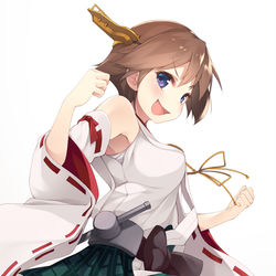 This is a pixiv picture whose title is 気合入れてる比叡さん.