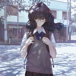 This is a pixiv picture whose title is 街角.