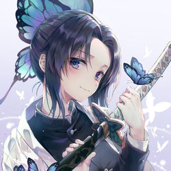 This is a pixiv picture whose title is 胡蝶しのぶ.