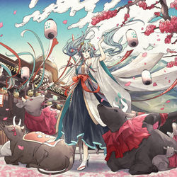 This is a pixiv picture whose title is 歌う.