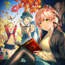 This is a pixiv picture whose title is 芋を食べたいやつは芸術的なポーズをとって食べな！！.