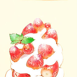 This is a pixiv picture whose title is 特大いちごパフェ.