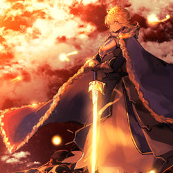 This is a pixiv picture whose title is 騎士王.