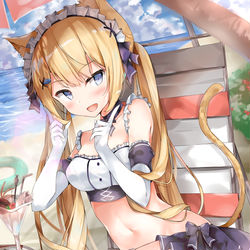 This is a pixiv picture whose title is 💦👙🐱.