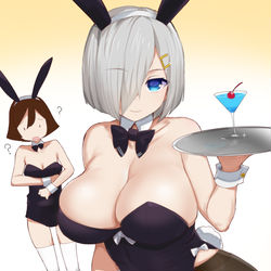 This is a pixiv picture whose title is バニースーツで決め顔してる浜風.