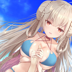 This is a pixiv picture whose title is 泳ぎに参りましょう、指揮官.