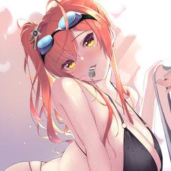 This is a pixiv picture whose title is 水辺の出逢い.