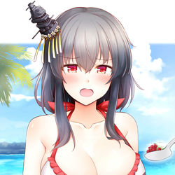 This is a pixiv picture whose title is 水着山城.