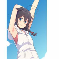 This is a pixiv picture whose title is 雨天の子.