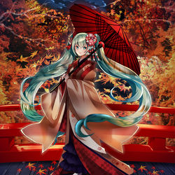 This is a pixiv picture whose title is 紅葉苑.
