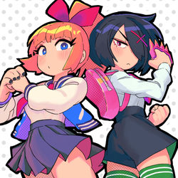 This is a pixiv picture whose title is River city girls.