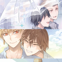 This is a pixiv picture whose title is 【10/13】CCC男主金本サンプル.