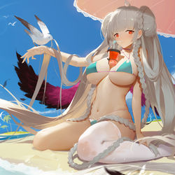 This is a pixiv picture whose title is 可畏泳装.