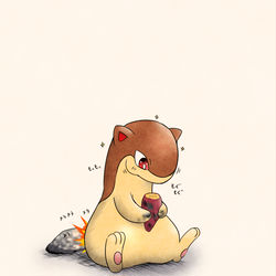 This is a pixiv picture whose title is マグマラシとやきいも.