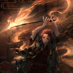 This is a pixiv picture whose title is 日之呼吸.