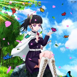This is a pixiv picture whose title is 栗花落カナヲ~~鬼滅の刃.
