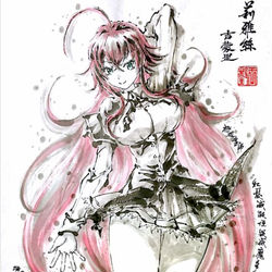 This is a pixiv picture whose title is 【極道畫師】莉雅絲·吉蒙里.