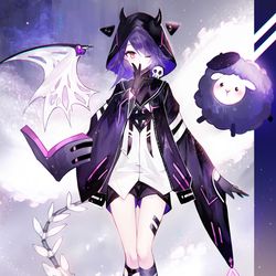 This is a pixiv picture whose title is 黒い子羊.