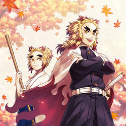 This is a pixiv picture whose title is 煉獄兄弟.