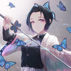 This is a pixiv picture whose title is 胡蝶しのぶ.