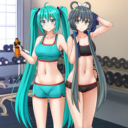 This is a pixiv picture whose title is Miku x Luo (2).