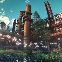 This is a pixiv picture whose title is 魚が通る工場.