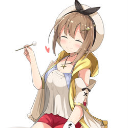 This is a pixiv picture whose title is ライザちゃんのむっちり太ももで膝枕されながら耳かきしてもらいたい.