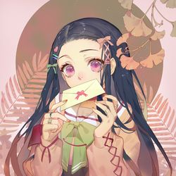 This is a pixiv picture whose title is Nezuko au.